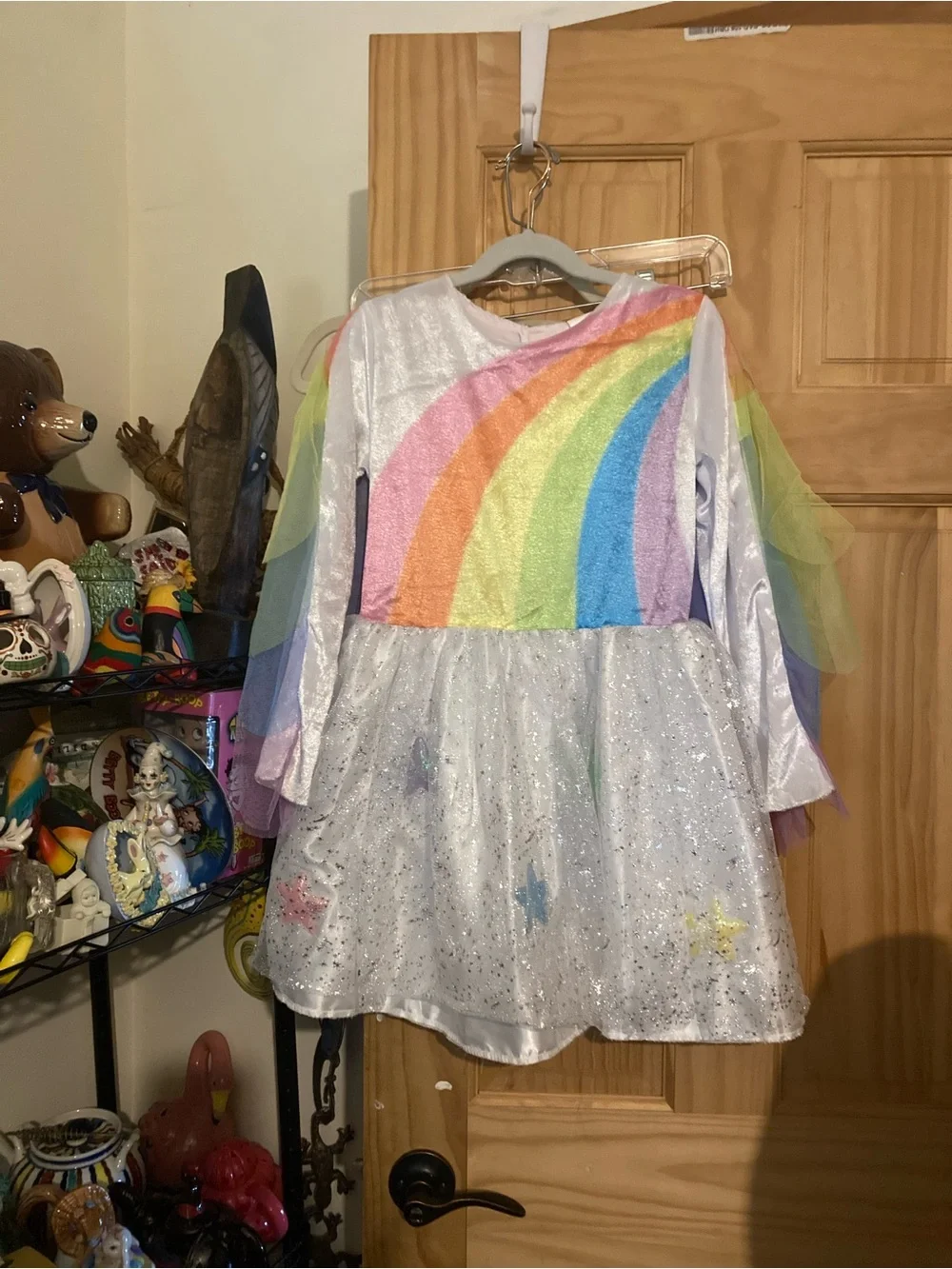 Girls long sleeve rainbow unicorn costume - Picture 3 of 11